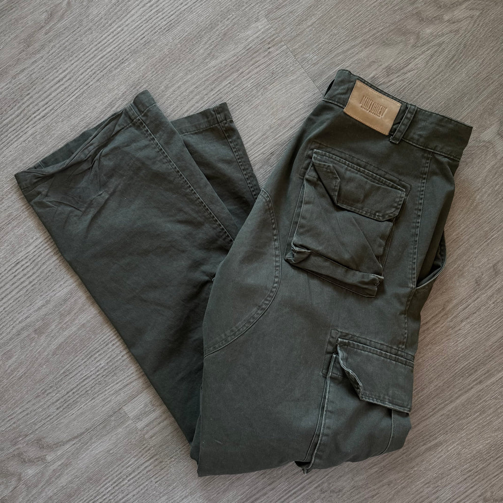 MINTCREW WIDE LEG CARGO PANTS. (GREEN)